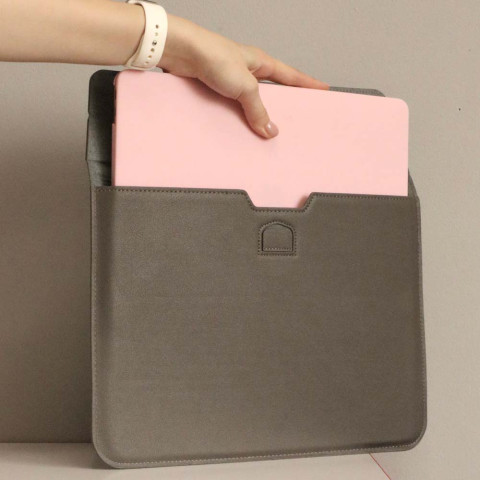 Чехол-папка Leather Sleeve для MacBook Pro 13" (2016-2020, М1) Grey